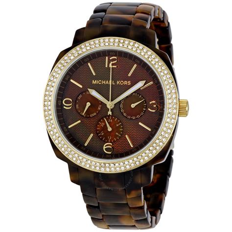 michael kors gold and tortoiseshell watch